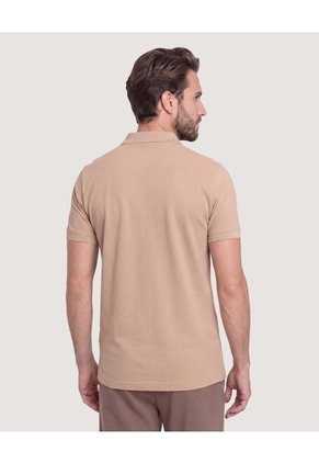 Polo Basica Para Hombre Café Ostu
