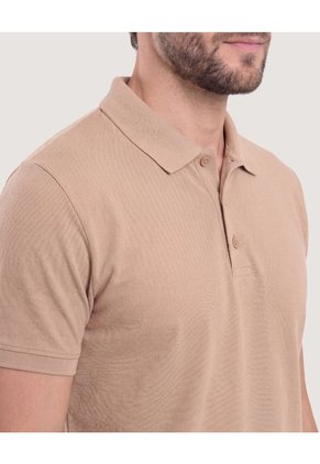 Polo Basica Para Hombre Café Ostu