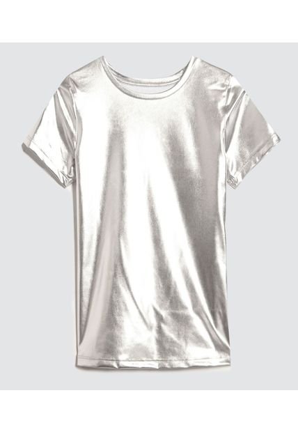 Camiseta Para Niña Manga Corta Color Plata Marca Ostu #90090253