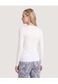 Camiseta Manga Larga Con Abertura  Para Mujer Crema Ostu de Ostu