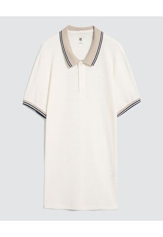 Polo Para Hombre Cuello Tejido Sin Bolsillo Color Crema Marca Ostu #60110694 Ostu