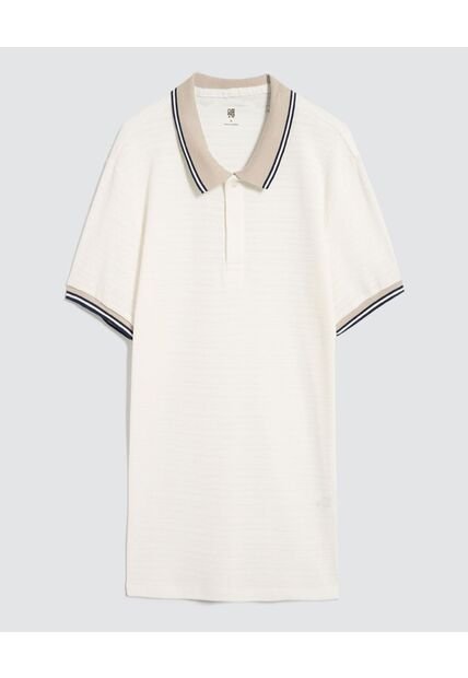 Polo Para Hombre Cuello Tejido Sin Bolsillo Color Crema Marca Ostu #60110694