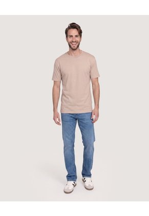 Camiseta Estampado Posterior  Para Hombre Café Ostu