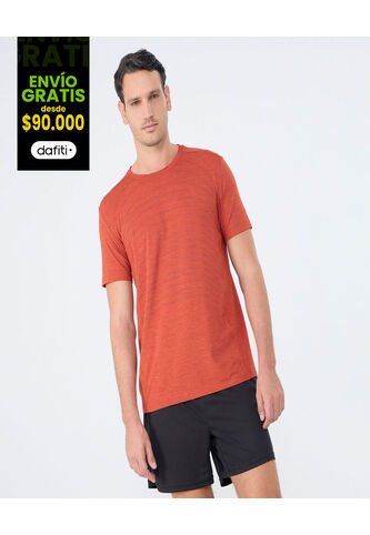Camiseta Para Hombre Manga Corta Cuello Redondo Color Naranja Marca Ostu #60091510 Ostu