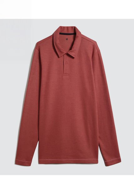 Polo Para Hombre M/L Cuello Maquina Sin Bolsillo Color Naranja Marca Ostu #60110689