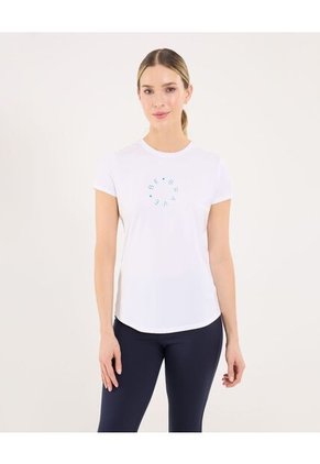 Camiseta Para Mujer Manga Corta Cuello Redondo Color Blanco Marca Ostu #40092658