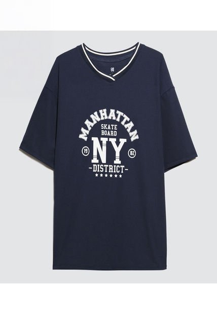 Camiseta Para Hombre Manga Corta Color Azul  Marca Ostu #60091316