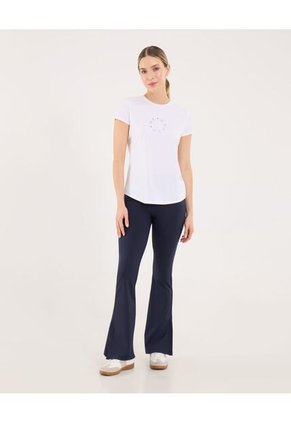 Camiseta Para Mujer Manga Corta Cuello Redondo Color Blanco Marca Ostu #40092658