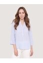 Blusa Basica Manga ¾  Para Mujer Azul Ostu de Ostu