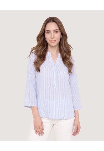 Blusa Basica Manga ¾  Para Mujer Azul Ostu Ostu