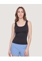 Top Largo Doble Vestibilidad  Para Mujer Negro Ostu de Ostu