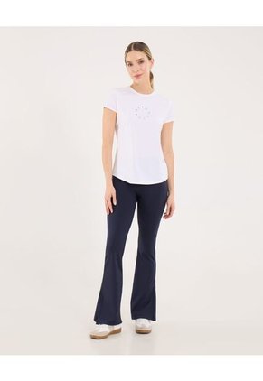 Camiseta Para Mujer Manga Corta Cuello Redondo Color Blanco Marca Ostu #40092658