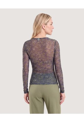 Camiseta Abertura En Gota Minimal  Para Mujer Verde Ostu