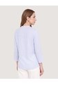 Blusa Basica Manga ¾  Para Mujer Azul Ostu de Ostu