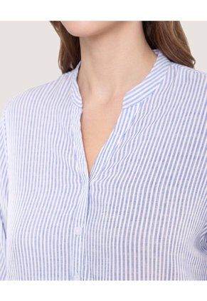 Blusa Basica Manga ¾  Para Mujer Azul Ostu