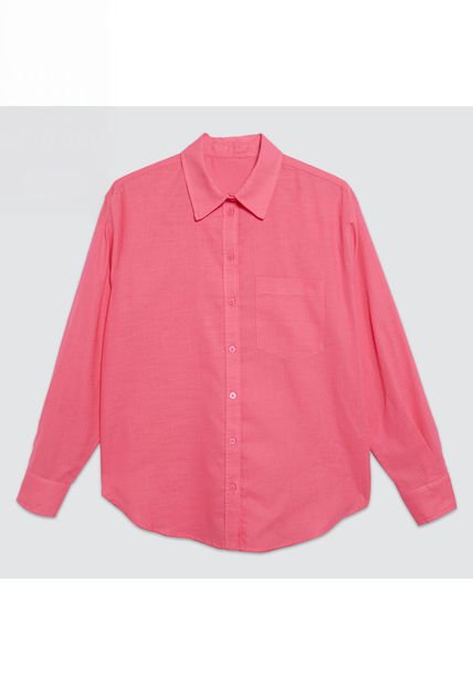 Camisa Para Mujer Manga Larga Color Rosado  Marca Ostu #40010157