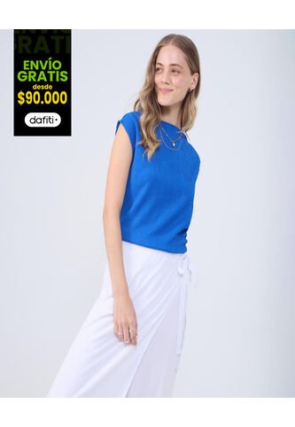 Camiseta Para Mujer Manga Sisa Color Azul Rey Marca Ostu #40092320 Ostu