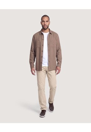 Pantalón Basico Chino  Para Hombre Beige Ostu