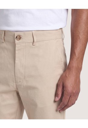Pantalón Basico Chino  Para Hombre Beige Ostu