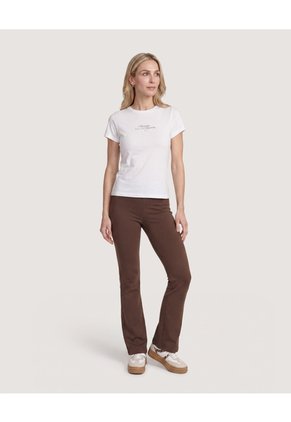 Camiseta Slim Estampada Para Mujer Blanco Ostu
