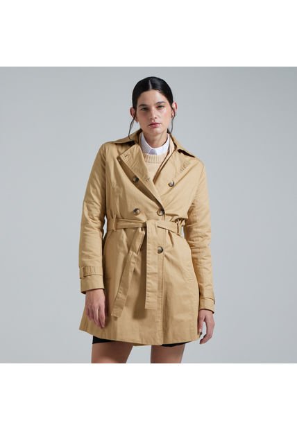 Chaqueta Mujer Ostu Trench Café Poliester 40080164-8864