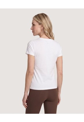 Camiseta Slim Estampada Para Mujer Blanco Ostu