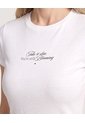 Camiseta Slim Estampada  Para Mujer Blanco Ostu de Ostu