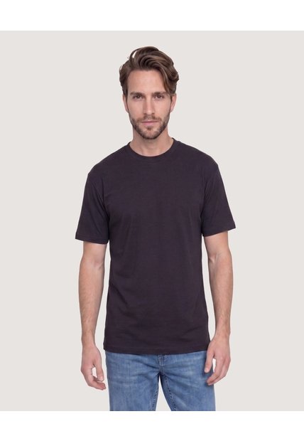 Camiseta Estampado Posterior  Para Hombre Negro Ostu