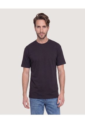 Camiseta Estampado Posterior Para Hombre Negro Ostu
