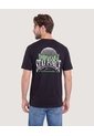 Camiseta Estampado Posterior  Para Hombre Negro Ostu de Ostu