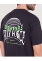 Camiseta Estampado Posterior  Para Hombre Negro Ostu de Ostu