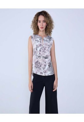 Blusa Para Mujer Manga Sisa Color Gris  Marca Ostu #40121082