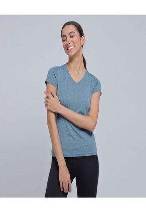 Camiseta Para Mujer Manga Corta Color Azul  Marca Ostu #40092182