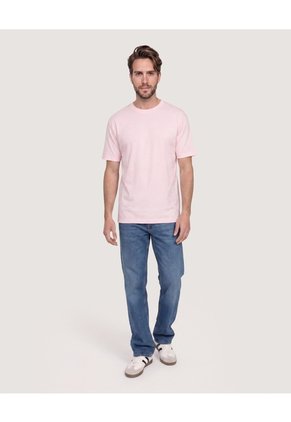 Camiseta Estampado Posterior  Para Hombre Rosa Ostu