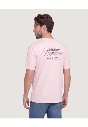 Camiseta Estampado Posterior  Para Hombre Rosa Ostu