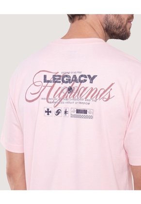 Camiseta Estampado Posterior  Para Hombre Rosa Ostu