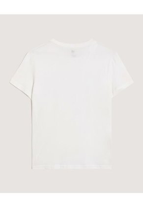 Camiseta  Para Mujer Manga Corta Cuello Redondo Color Marfil Marca Ostu #40092708