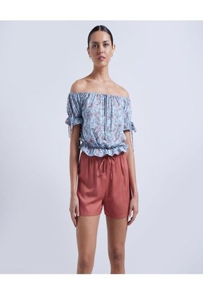 Blusa Para Mujer Manga Corta Color Azul Marca Ostu #40120684