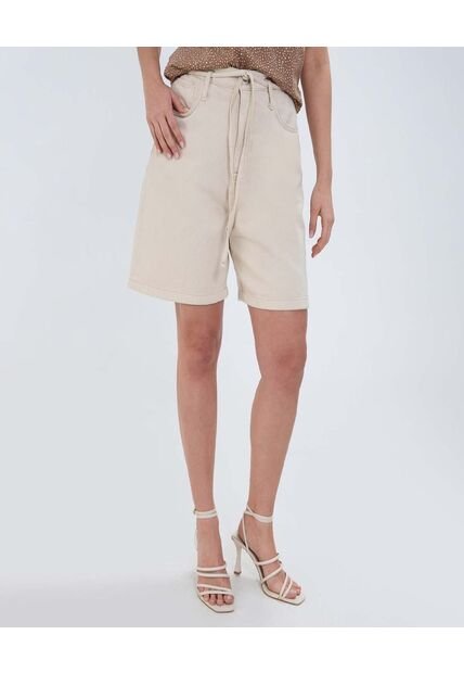 Bermuda Para Mujer Wide-Leg Color Crudo Marca Ostu #40100091