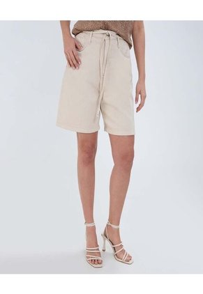 Bermuda Para Mujer Wide-Leg Color Crudo Marca Ostu #40100091
