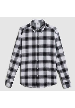 Camisa Para Hombre Manga Larga Sin Bolsillo Color Negro Marca Ostu #60010662