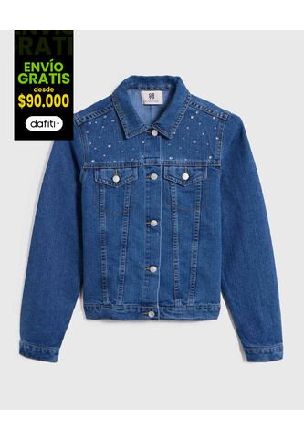 Chaqueta Para Niña Trucker Color Azul Medio Marca Ostu #90080042 Ostu