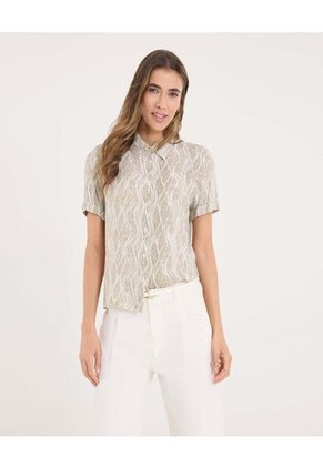 Camisa Para Mujer Manga Corta Color Verde Marca Ostu #40010332