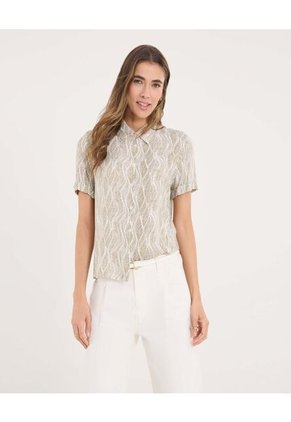 Camisa Para Mujer Manga Corta Color Verde Marca Ostu #40010332