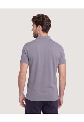 Polo Basica  Para Hombre Gris Ostu