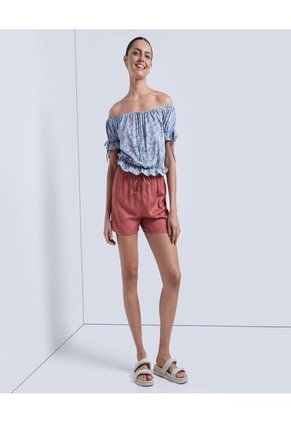 Blusa Para Mujer Manga Corta Color Azul Marca Ostu #40120684