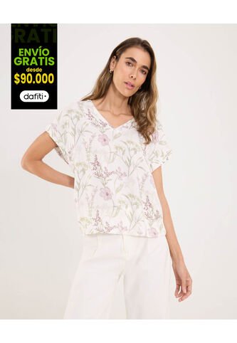 Blusa Para Mujer Manga Corta Color Lila  Marca Ostu #40121126 Ostu