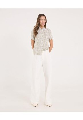 Camisa Para Mujer Manga Corta Color Verde Marca Ostu #40010332