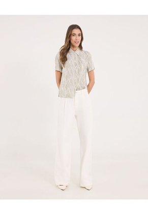 Camisa Para Mujer Manga Corta Color Verde Marca Ostu #40010332