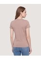 Camiseta Slim Estampada  Para Mujer Beige Ostu de Ostu